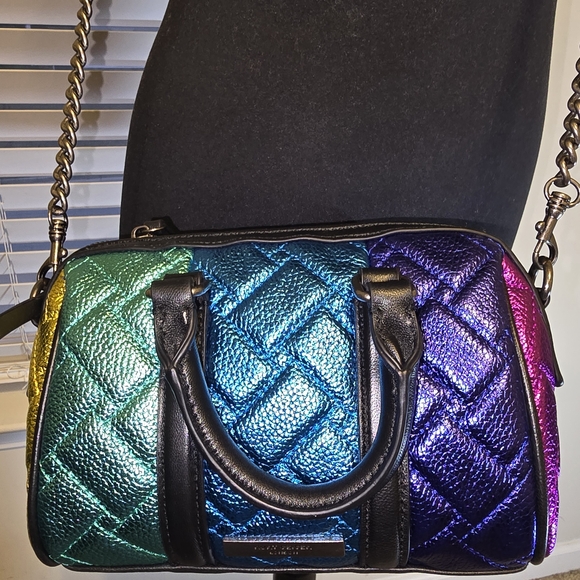 Kurt Geiger Small Metallic Boston Quilted Crossbody Bag - Picture 7 of 11